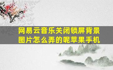 网易云音乐关闭锁屏背景图片怎么弄的呢苹果手机