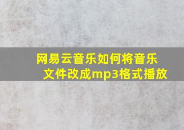 网易云音乐如何将音乐文件改成mp3格式播放