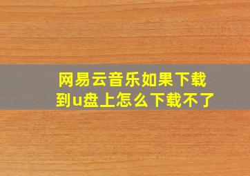 网易云音乐如果下载到u盘上怎么下载不了