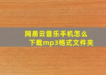 网易云音乐手机怎么下载mp3格式文件夹