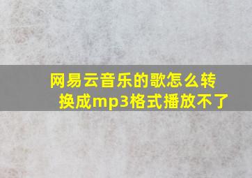 网易云音乐的歌怎么转换成mp3格式播放不了