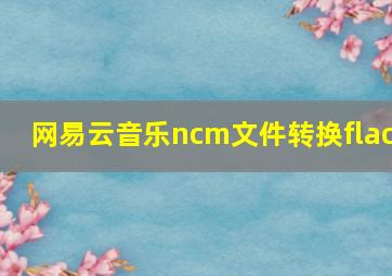 网易云音乐ncm文件转换flac