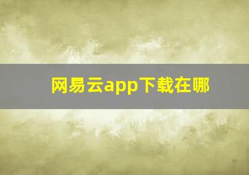 网易云app下载在哪