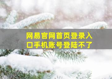 网易官网首页登录入口手机账号登陆不了