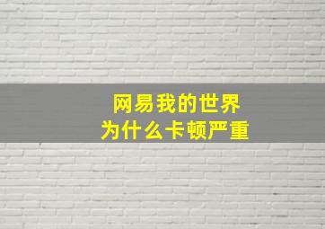 网易我的世界为什么卡顿严重