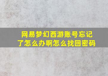 网易梦幻西游账号忘记了怎么办啊怎么找回密码