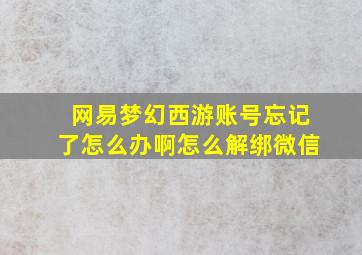 网易梦幻西游账号忘记了怎么办啊怎么解绑微信