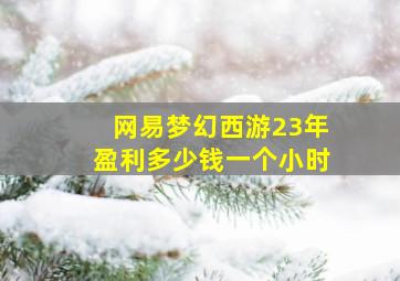 网易梦幻西游23年盈利多少钱一个小时