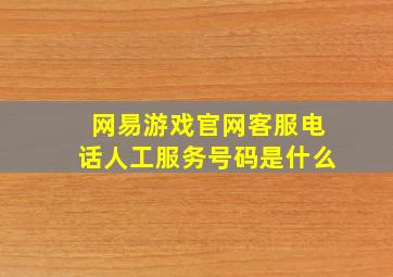 网易游戏官网客服电话人工服务号码是什么