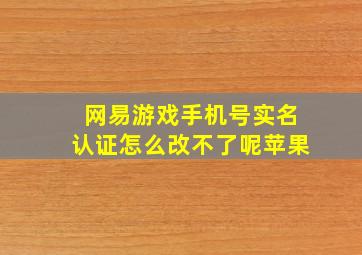 网易游戏手机号实名认证怎么改不了呢苹果