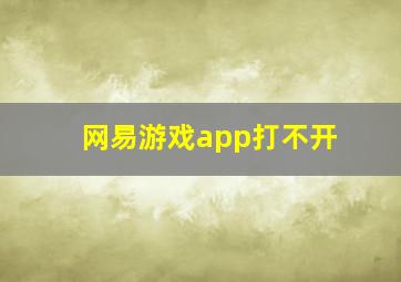 网易游戏app打不开