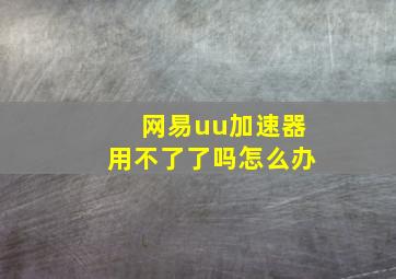 网易uu加速器用不了了吗怎么办