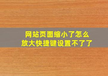 网站页面缩小了怎么放大快捷键设置不了了