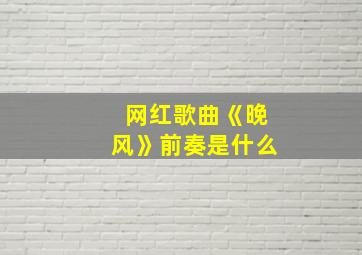 网红歌曲《晚风》前奏是什么