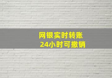 网银实时转账24小时可撤销