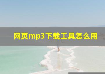 网页mp3下载工具怎么用