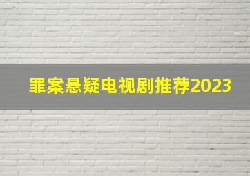 罪案悬疑电视剧推荐2023