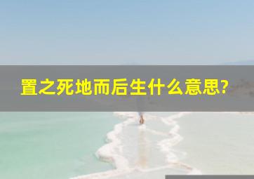 置之死地而后生什么意思?