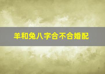 羊和兔八字合不合婚配