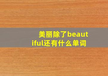 美丽除了beautiful还有什么单词