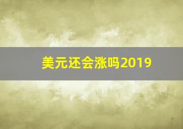 美元还会涨吗2019