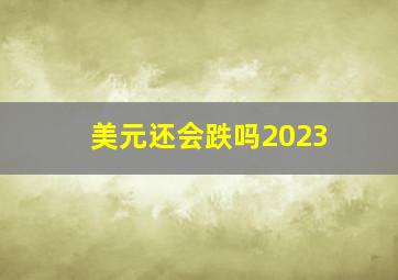 美元还会跌吗2023