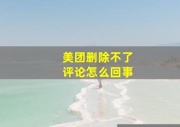 美团删除不了评论怎么回事