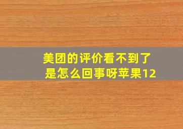 美团的评价看不到了是怎么回事呀苹果12