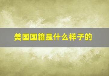 美国国籍是什么样子的