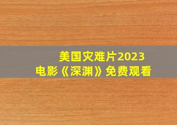 美国灾难片2023电影《深渊》免费观看