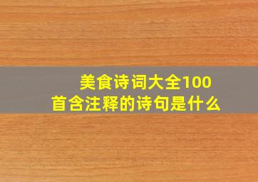 美食诗词大全100首含注释的诗句是什么