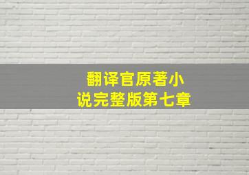 翻译官原著小说完整版第七章