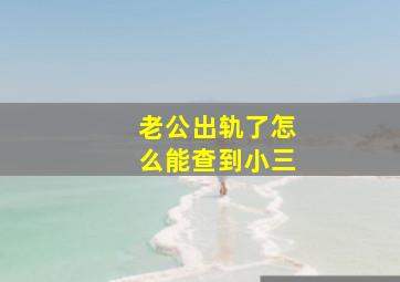 老公出轨了怎么能查到小三