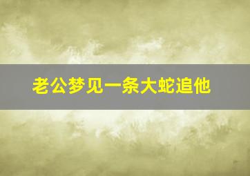 老公梦见一条大蛇追他