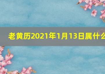 老黄历2021年1月13日属什么