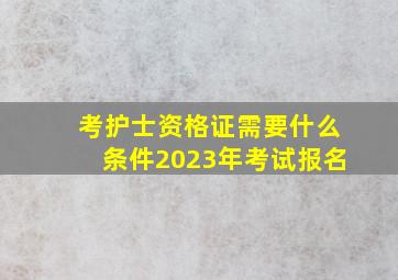 考护士资格证需要什么条件2023年考试报名