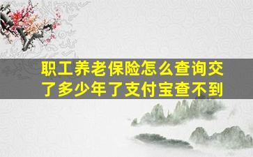 职工养老保险怎么查询交了多少年了支付宝查不到