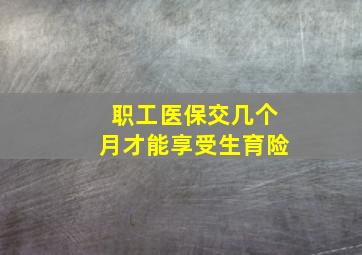 职工医保交几个月才能享受生育险