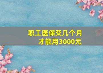 职工医保交几个月才能用3000元