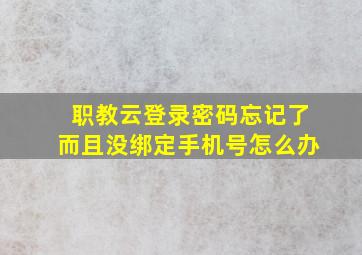 职教云登录密码忘记了而且没绑定手机号怎么办