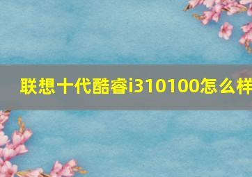 联想十代酷睿i310100怎么样