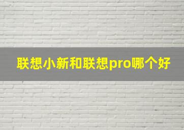 联想小新和联想pro哪个好