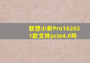 联想小新Pro162021款支持pcie4.0吗