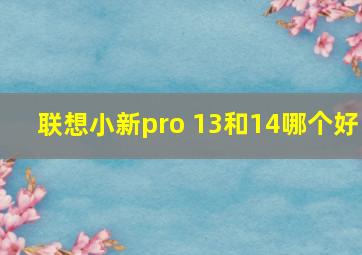 联想小新pro 13和14哪个好