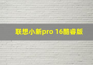 联想小新pro 16酷睿版