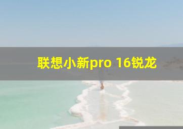 联想小新pro 16锐龙