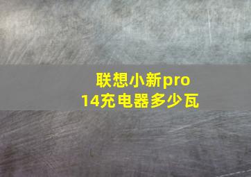 联想小新pro14充电器多少瓦