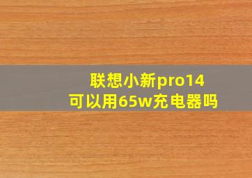 联想小新pro14可以用65w充电器吗