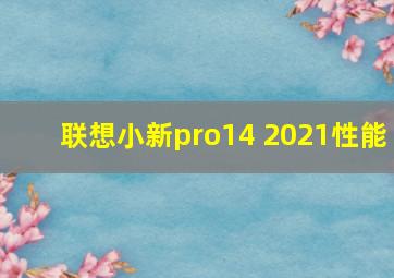 联想小新pro14 2021性能