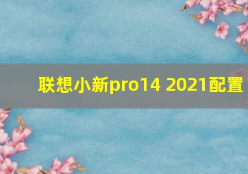 联想小新pro14 2021配置